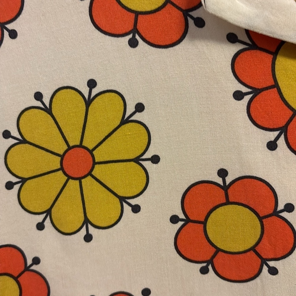 DENIM & FLOWER…BY RICKY SINGH…SIZE LARGE…FUN RETRO BLOUSE 100% VISCOSE - Picture 3 of 4